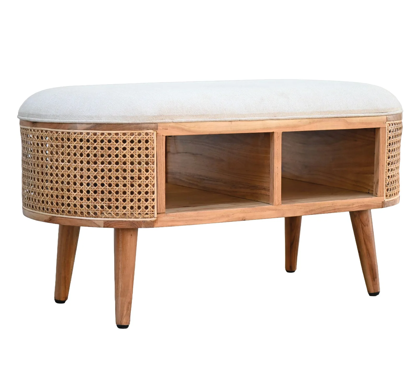 FineBuy gepolsterte Sitzbank, Braun – 90 cm
