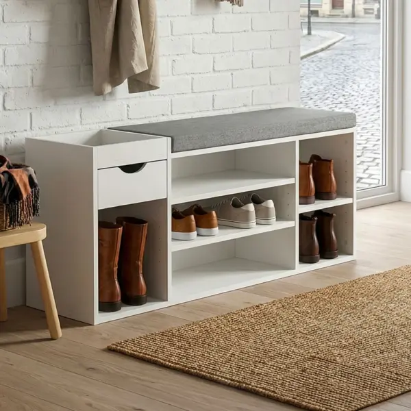 FineBuy Schuhbank Flur, 100 cm – für den Eingangsbereich