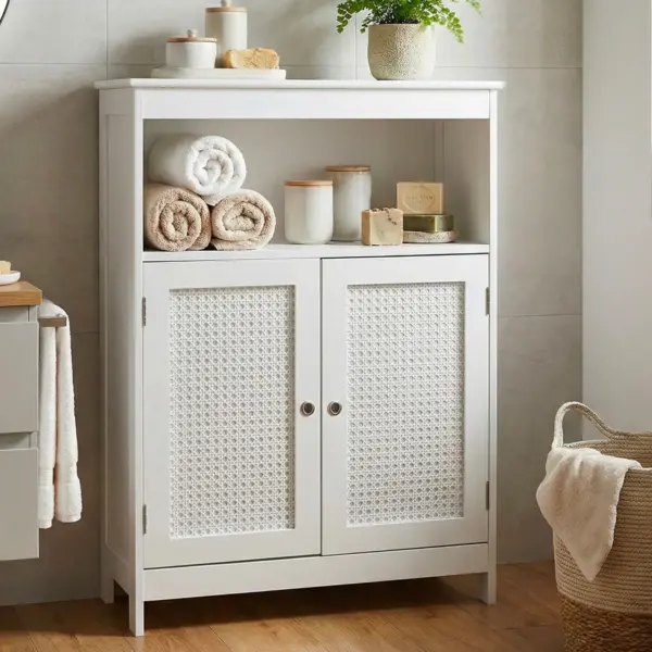 FineBuy Badschrank, Weiß – 80 × 60 × 28 cm