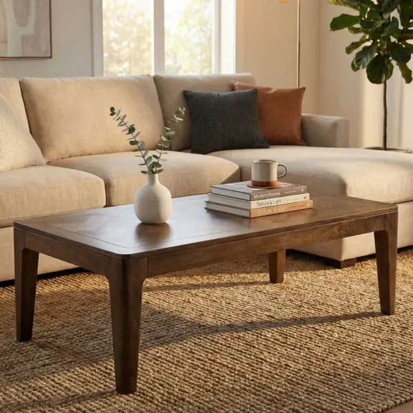 FineBuy Couchtisch aus Holz, Braun – 120 × 60 cm