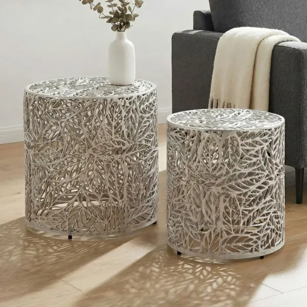 FineBuy Satztisch aus Aluminium, Silber