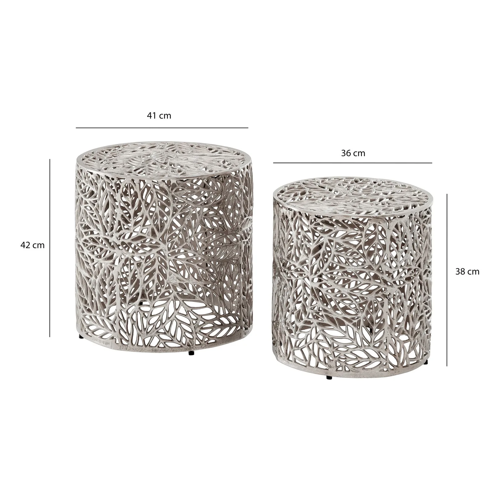 FineBuy Satztisch aus Aluminium, Silber