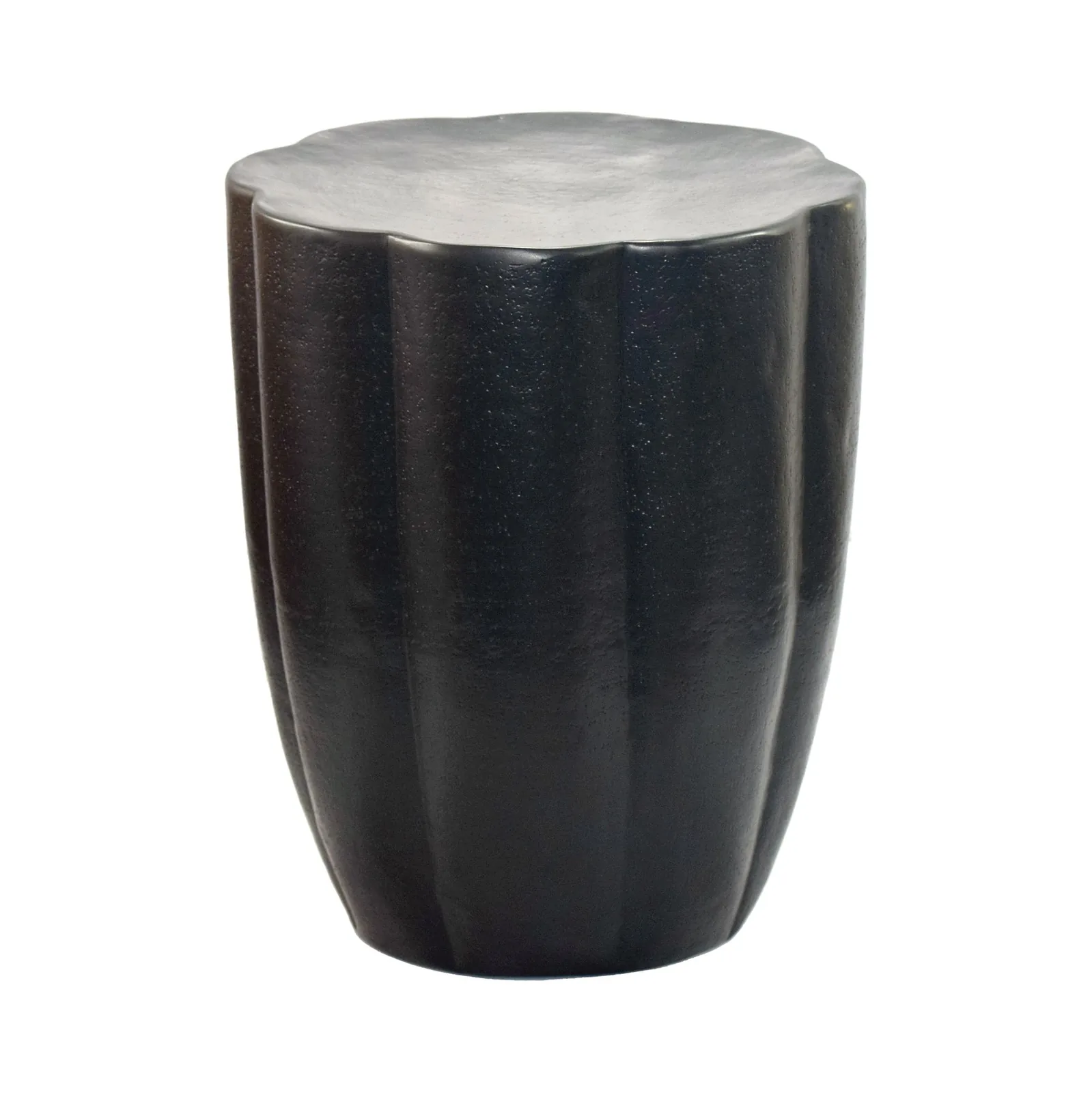 FineBuy Beistelltisch aus Aluminium, Schwarz – 41 cm
