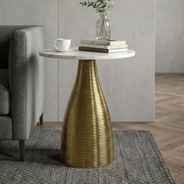 FineBuy Beistelltisch, Weiß – 40 cm FineBuy Beistelltisch, Weiß – 40 cm