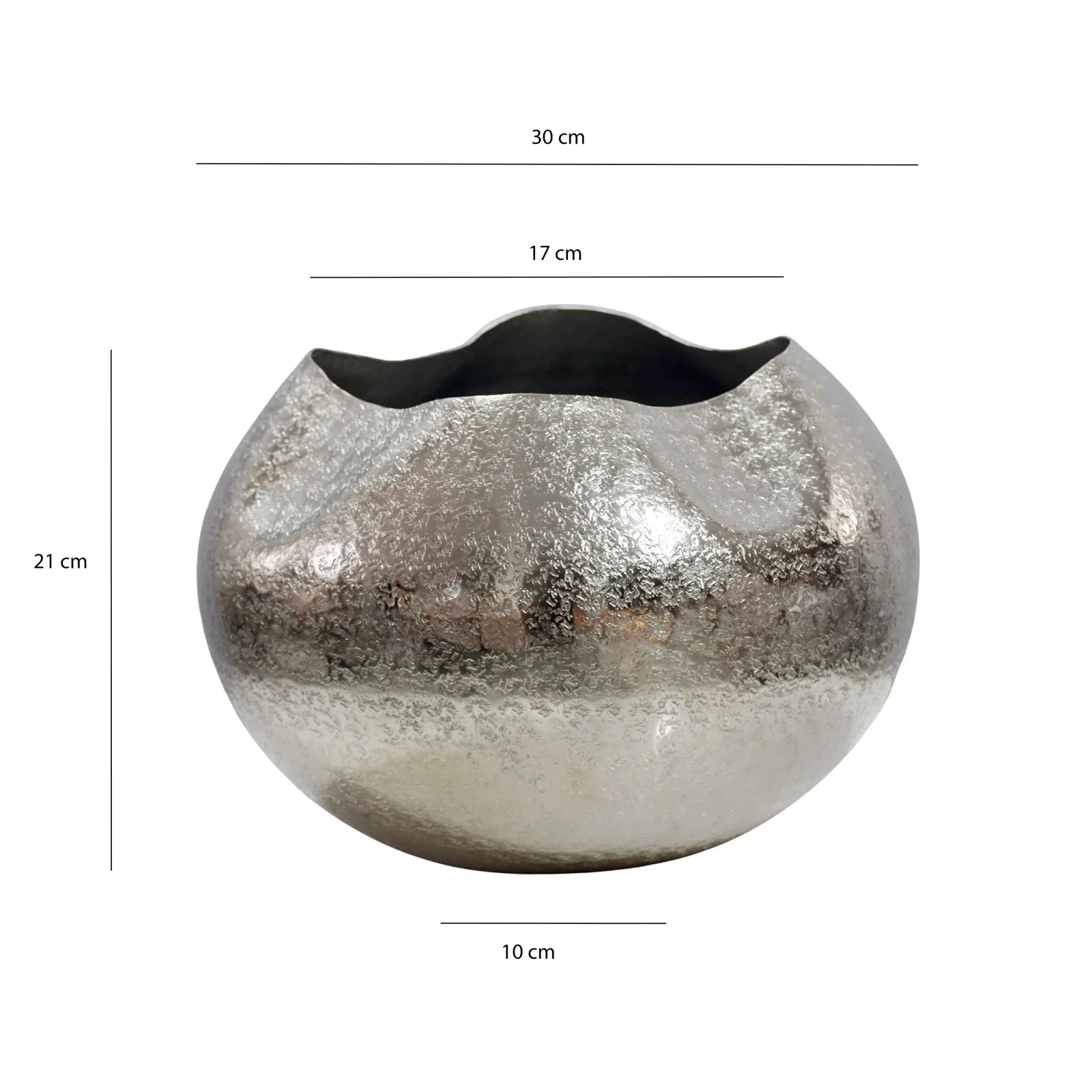 FineBuy Tischvase Aluminium 30cm, Silber