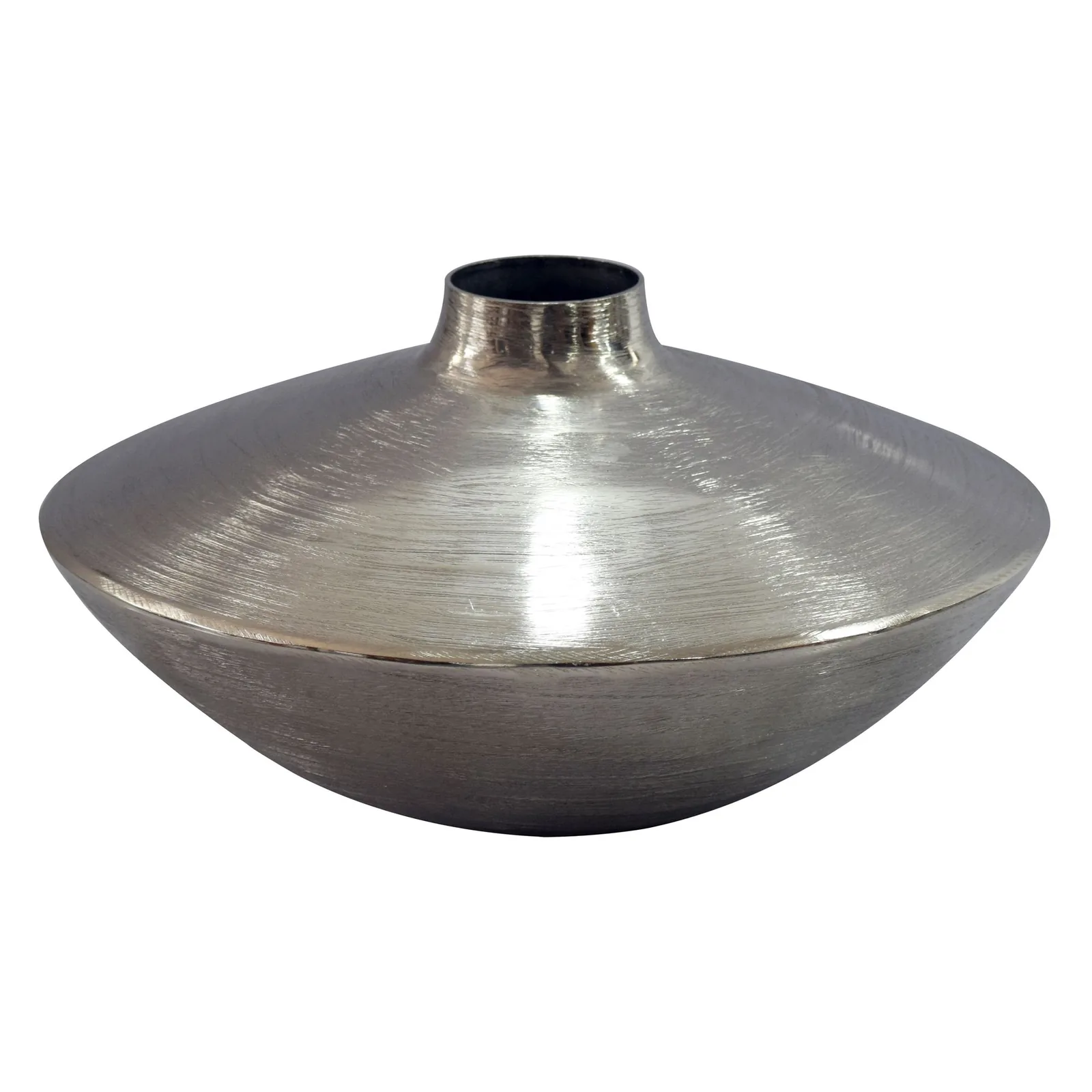 FineBuy Tischvase Aluminium 35cm, Silber