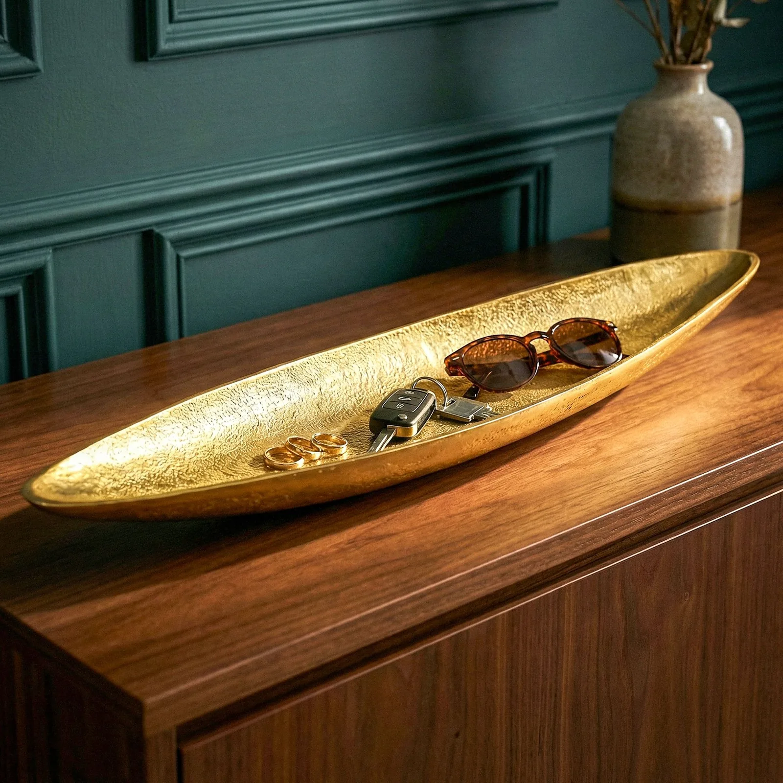 FineBuy Dekoschale Gold Aluminium Schale Design Tischdeko Metall Wohnzimmer