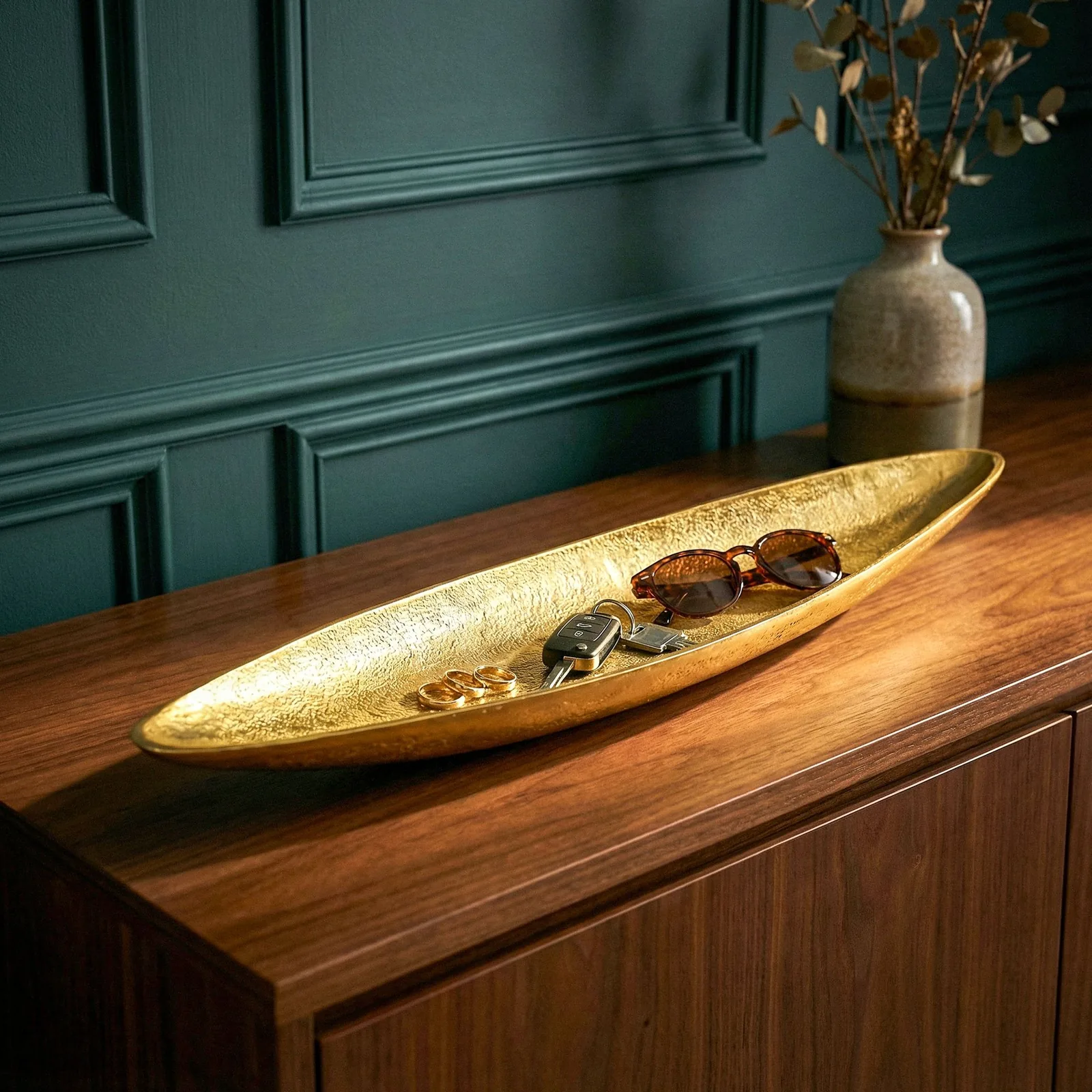 FineBuy Dekoschale Gold Aluminium Schale Design Tischdeko Metall Wohnzimmer
