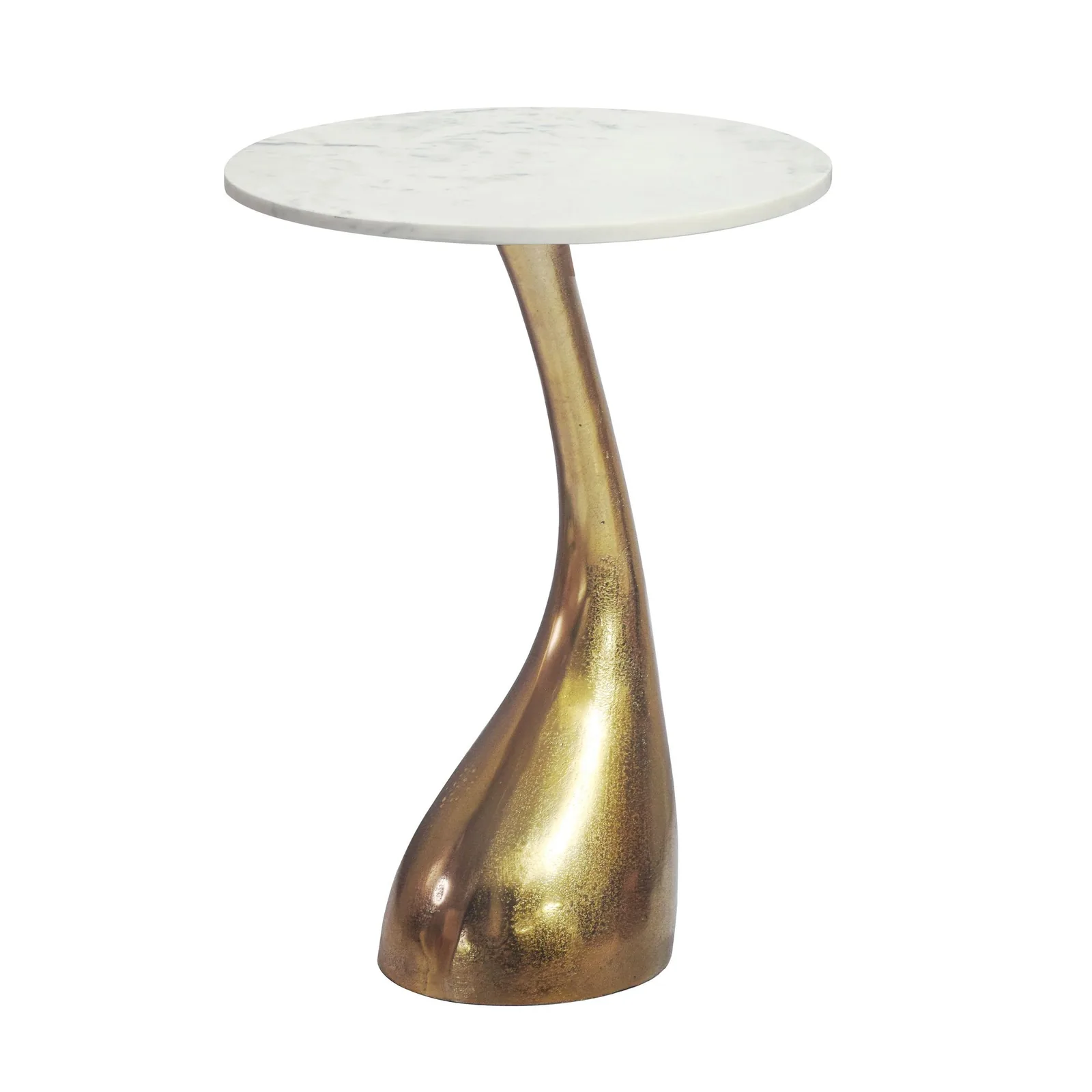 FineBuy Beistelltisch aus Aluminium, Gold – 45 cm