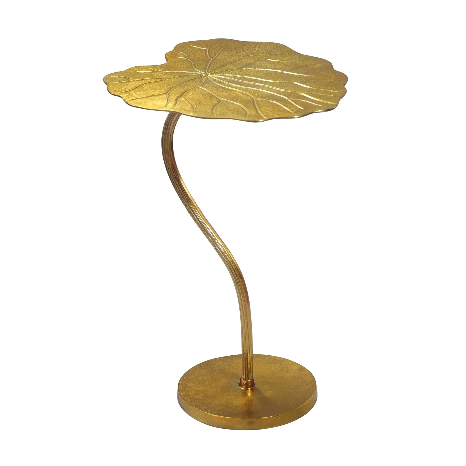 FineBuy Beistelltisch Aluminium Gold 40x38cm