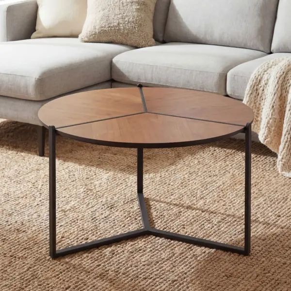 FineBuy Couchtisch 80cm MDF Holzoptik, Braun