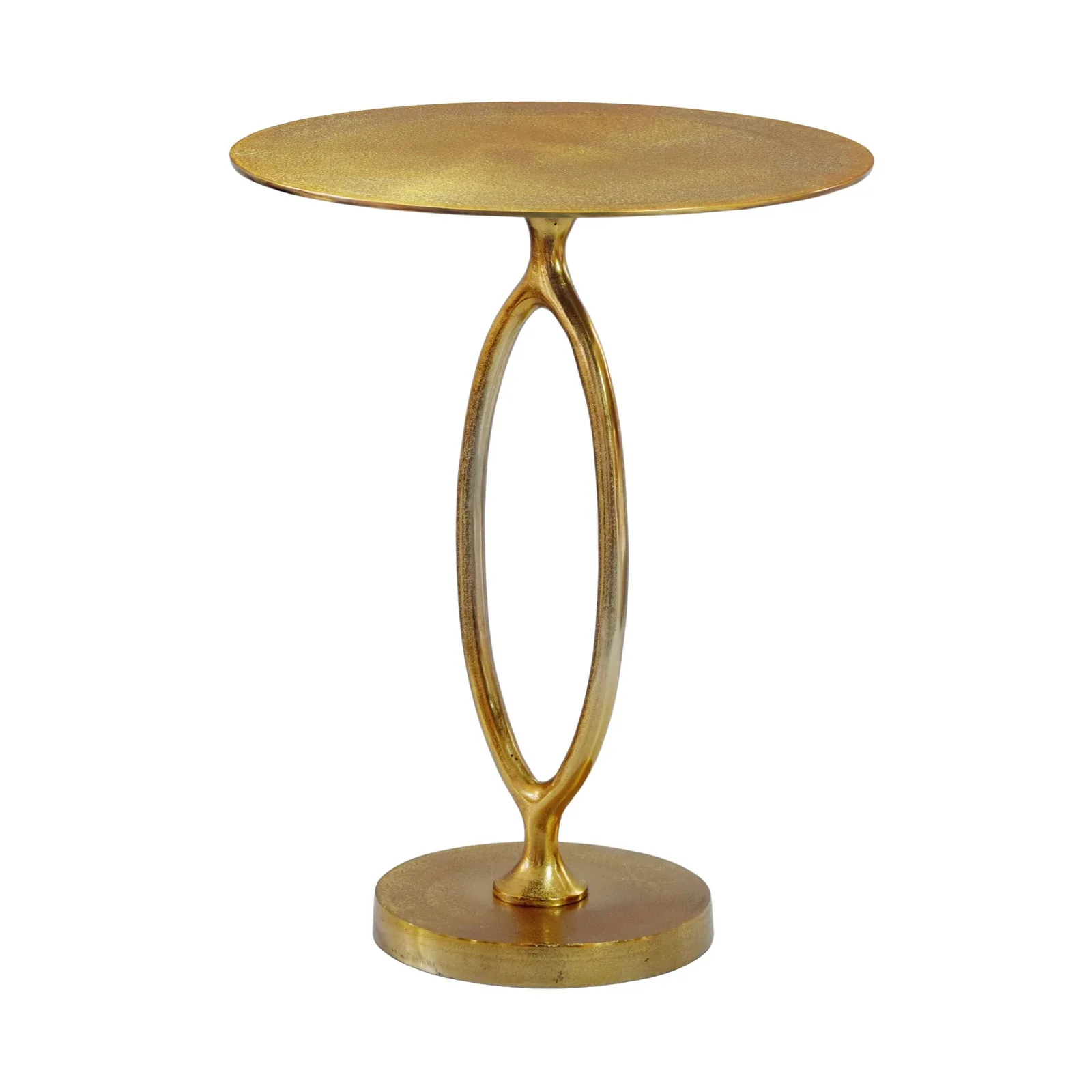 FineBuy Beistelltisch Aluminium 44cm Rund Gold
