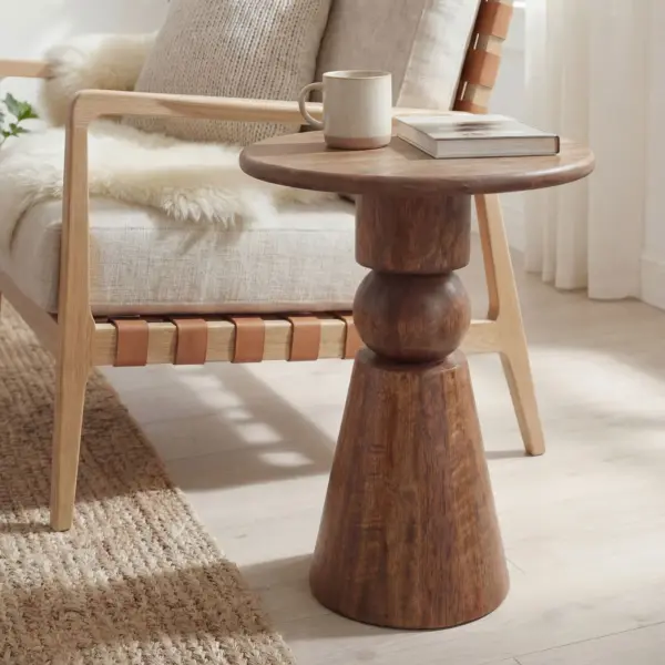 FineBuy Beistelltisch Mango Massivholz Braun 35cm – Design Anstelltisch Holz – Runder Wohnzimmertisch Massiv – Loungetisch Couchtisch Natur Handmade FineBuy Beistelltisch Mango Massivholz Braun 35cm – Design Anstelltisch Holz – Runder Wohnzimmertisch Massiv – Loungetisch Couchtisch Natur Handmade