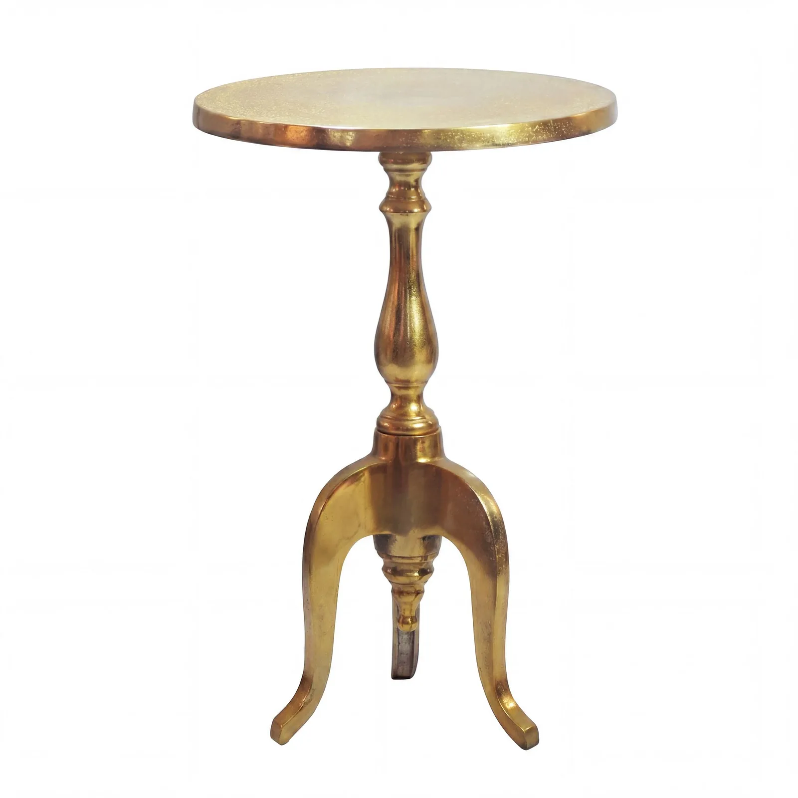 FineBuy Beistelltisch aus Aluminium, Gold – 35 cm