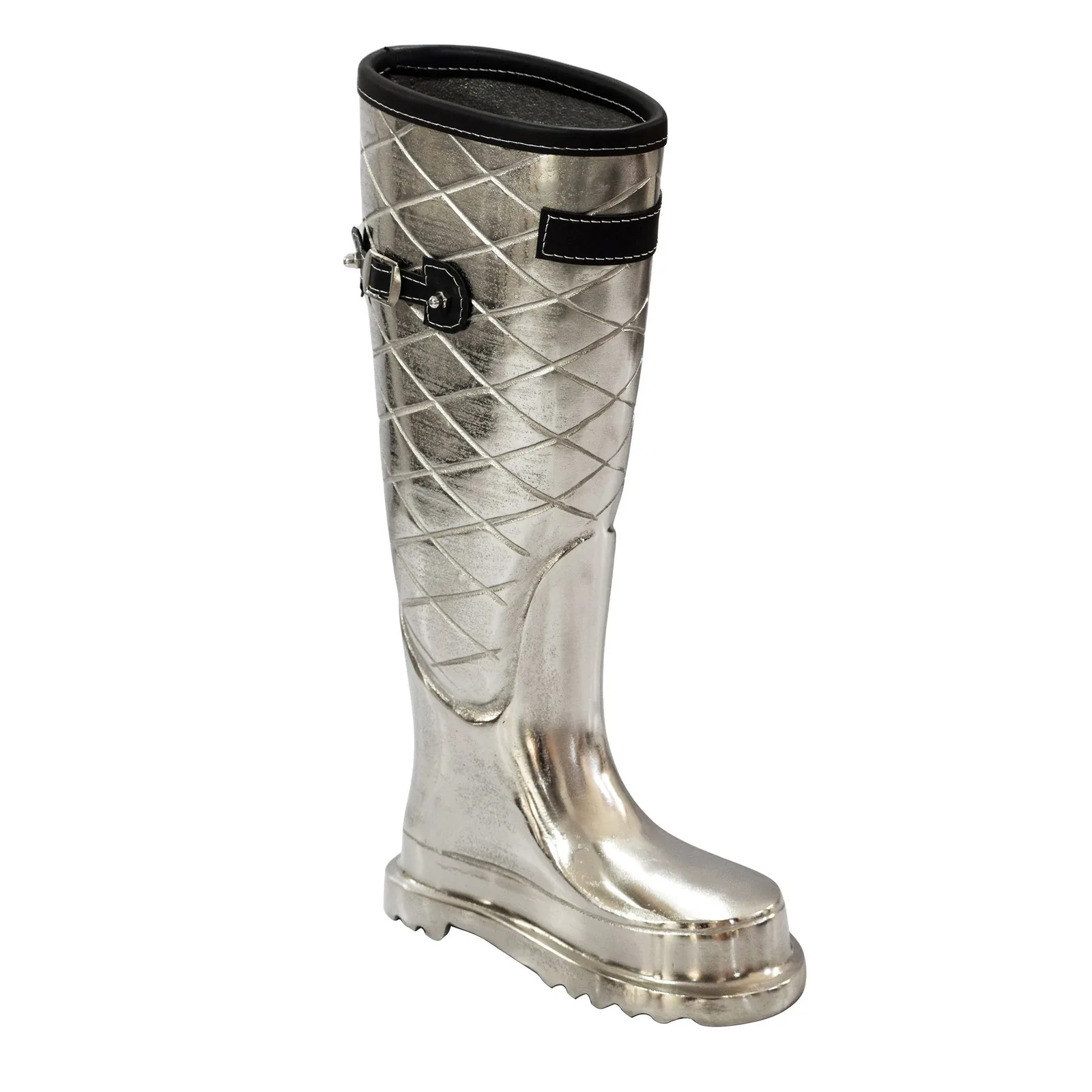 FineBuy Schirmständer aus Aluminium, Silber – 44 cm