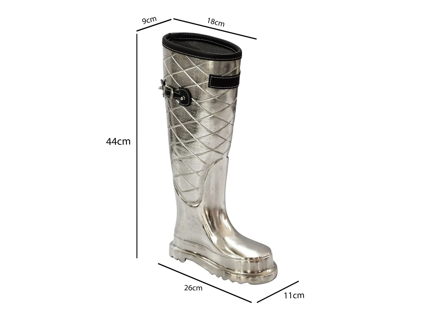 FineBuy Schirmständer aus Aluminium, Silber – 44 cm
