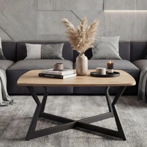 FineBuy Couchtisch Quadratisch, Braun – 75 × 75 cm
