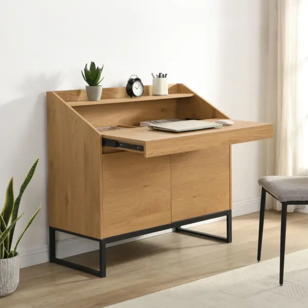 FineBuy Sekretär MDF, Braun – 100 cm
