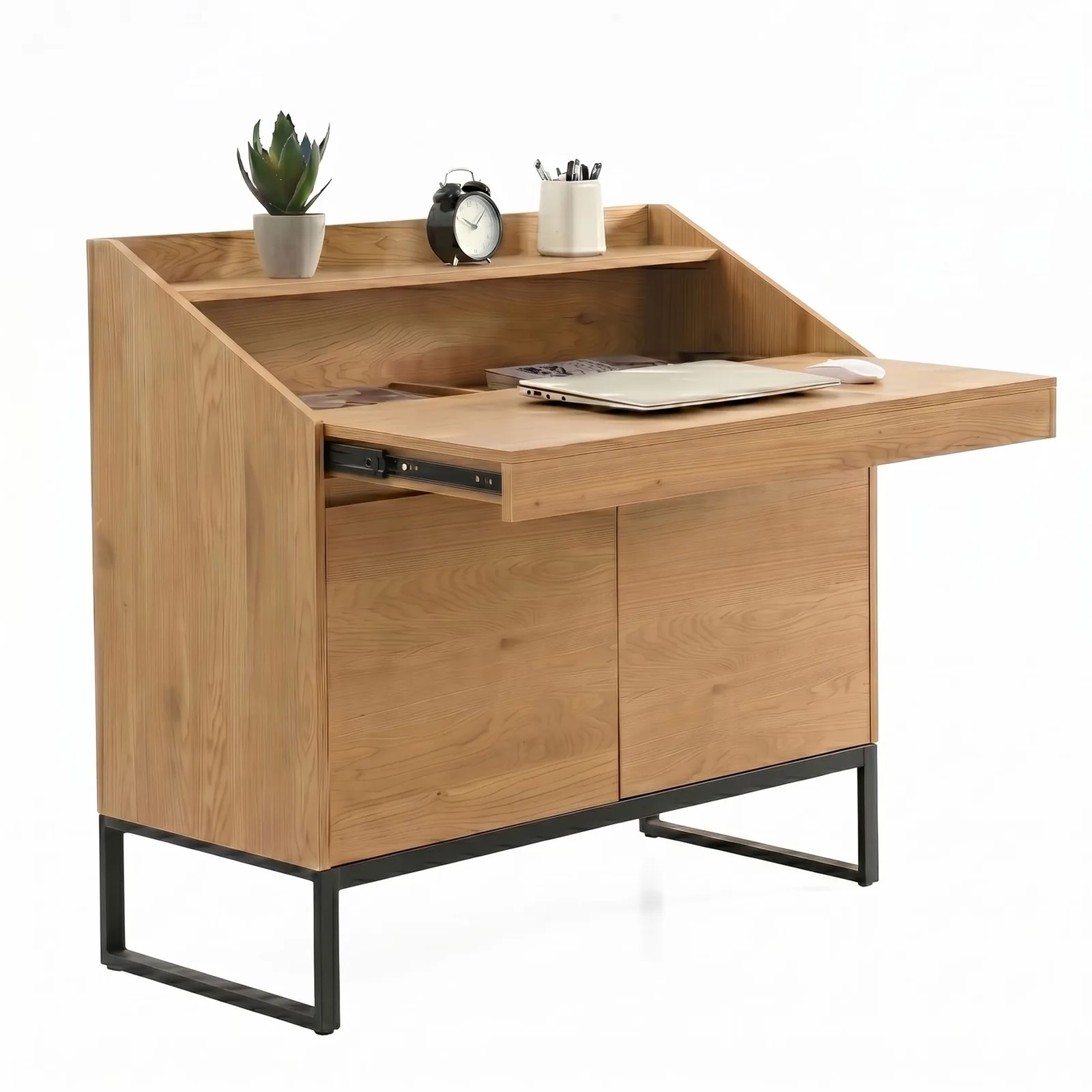 FineBuy Sekretär MDF, Braun – 100 cm