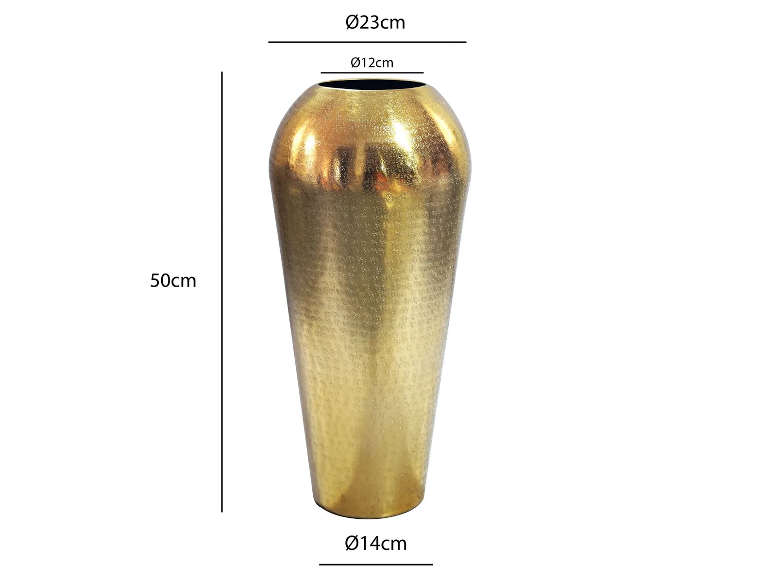 FineBuy Dekovase Aluminium 50cm – für Blumen