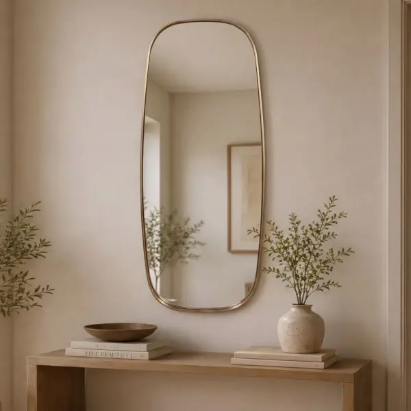 FineBuy Wandspiegel Glas, Gold – 122 × 46 cm FineBuy Wandspiegel Glas, Gold – 122 × 46 cm