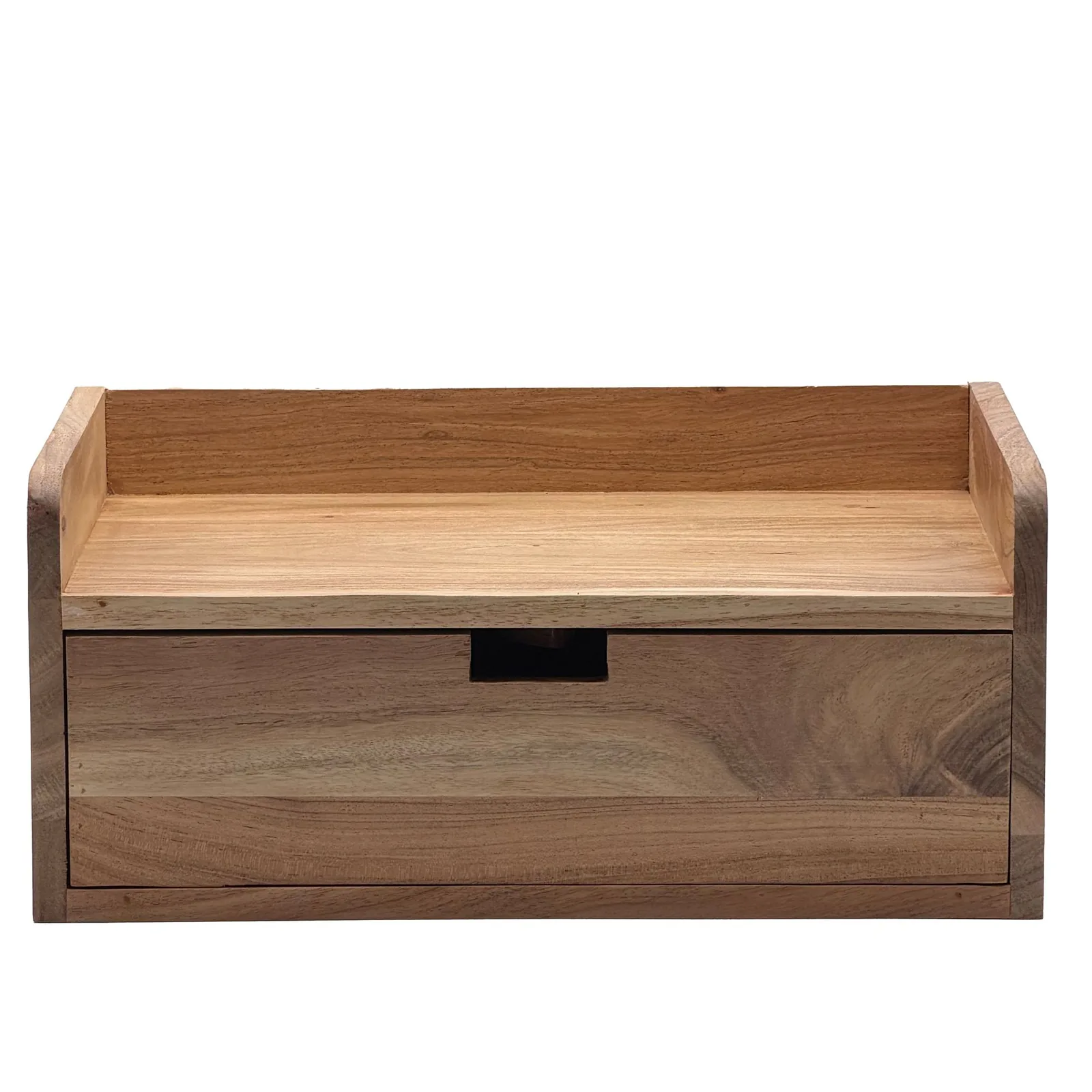 FineBuy Wandregal Akazie Massivholz, Braun – 45 × 30 cm