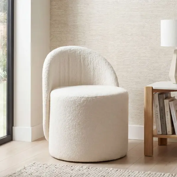 FineBuy Sitzhocker Teddy Stoff 40cm Creme Rund – Design Stoffhocker – Polsterhocker mit Rückenlehne – Schminktisch Hocker – Lounge Beistellhocker für Wohnzimmer Handmade FineBuy Sitzhocker Teddy Stoff 40cm Creme Rund – Design Stoffhocker – Polsterhocker mit Rückenlehne – Schminktisch Hocker – Lounge Beistellhocker für Wohnzimmer Handmade