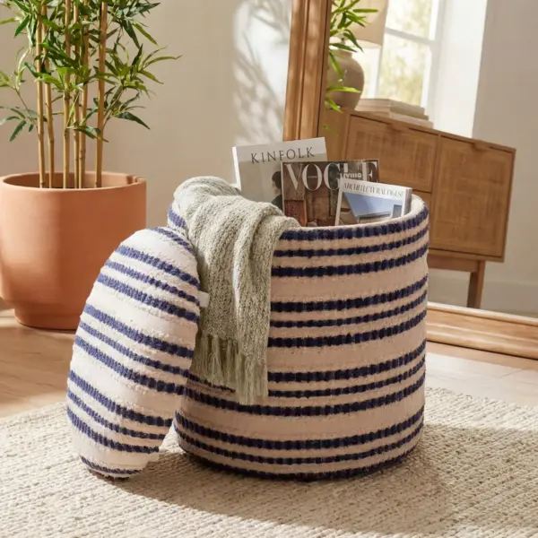 FineBuy Sitzhocker mit Stauraum aus Baumwolle, 40 cm – für Wohnzimmer Handmade FineBuy Sitzhocker mit Stauraum aus Baumwolle, 40 cm – für Wohnzimmer Handmade