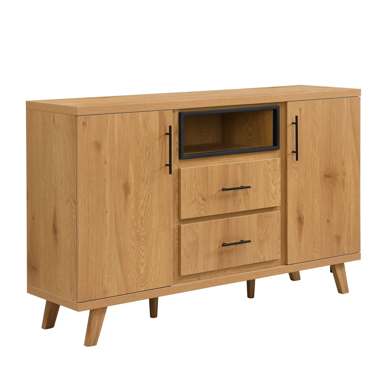 FineBuy Sideboard Eiche Dekor, Braun – 150 cm