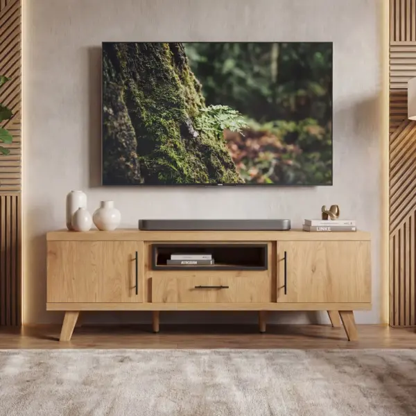 FineBuy TV Lowboard, Braun – 150 cm