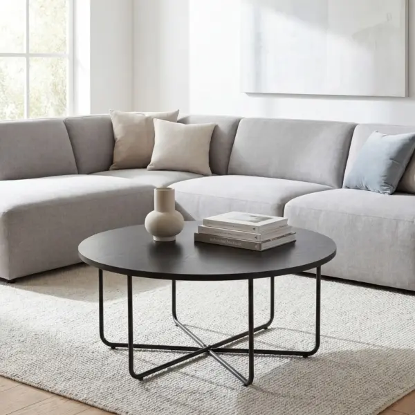 FineBuy Couchtisch, Schwarz – 80 cm
