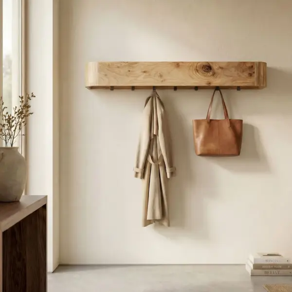 FineBuy Wandgarderobe Akazie Massivholz 100cm – Modernes Garderobenpaneel Hängegarderobe mit 7 Haken – Garderobenleiste Flurgarderobe Massiv Handgefertigt FineBuy Wandgarderobe Akazie Massivholz 100cm – Modernes Garderobenpaneel Hängegarderobe mit 7 Haken – Garderobenleiste Flurgarderobe Massiv Handgefertigt