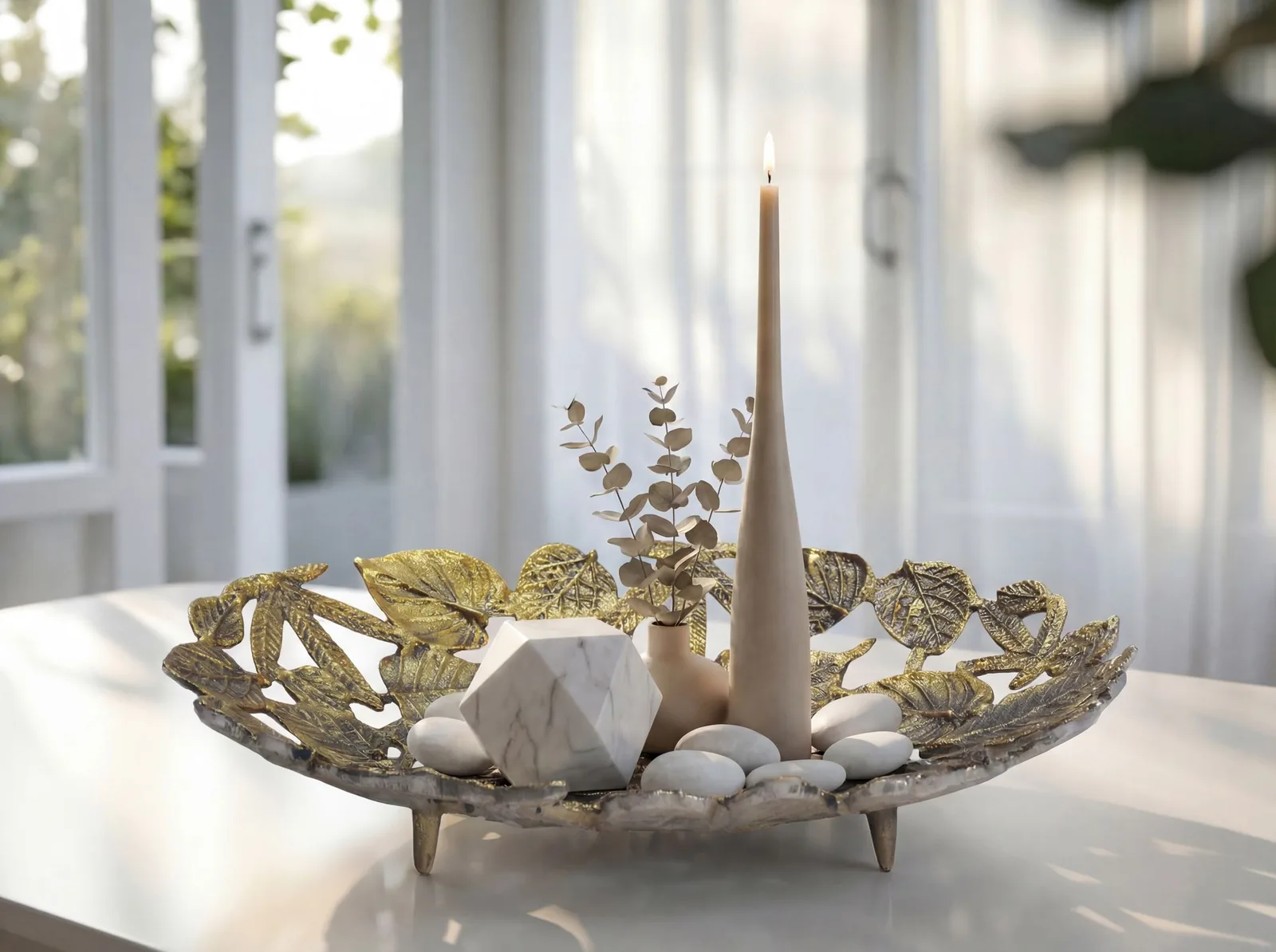 FineBuy Dekoschale Oval Schale Metall aus Aluminium, Silber – 49 cm