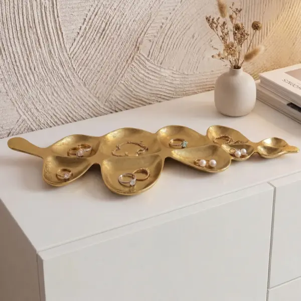 FineBuy Dekoschale Schale Metall aus Aluminium, Gold – 60,5 cm FineBuy Dekoschale Schale Metall aus Aluminium, Gold – 60,5 cm