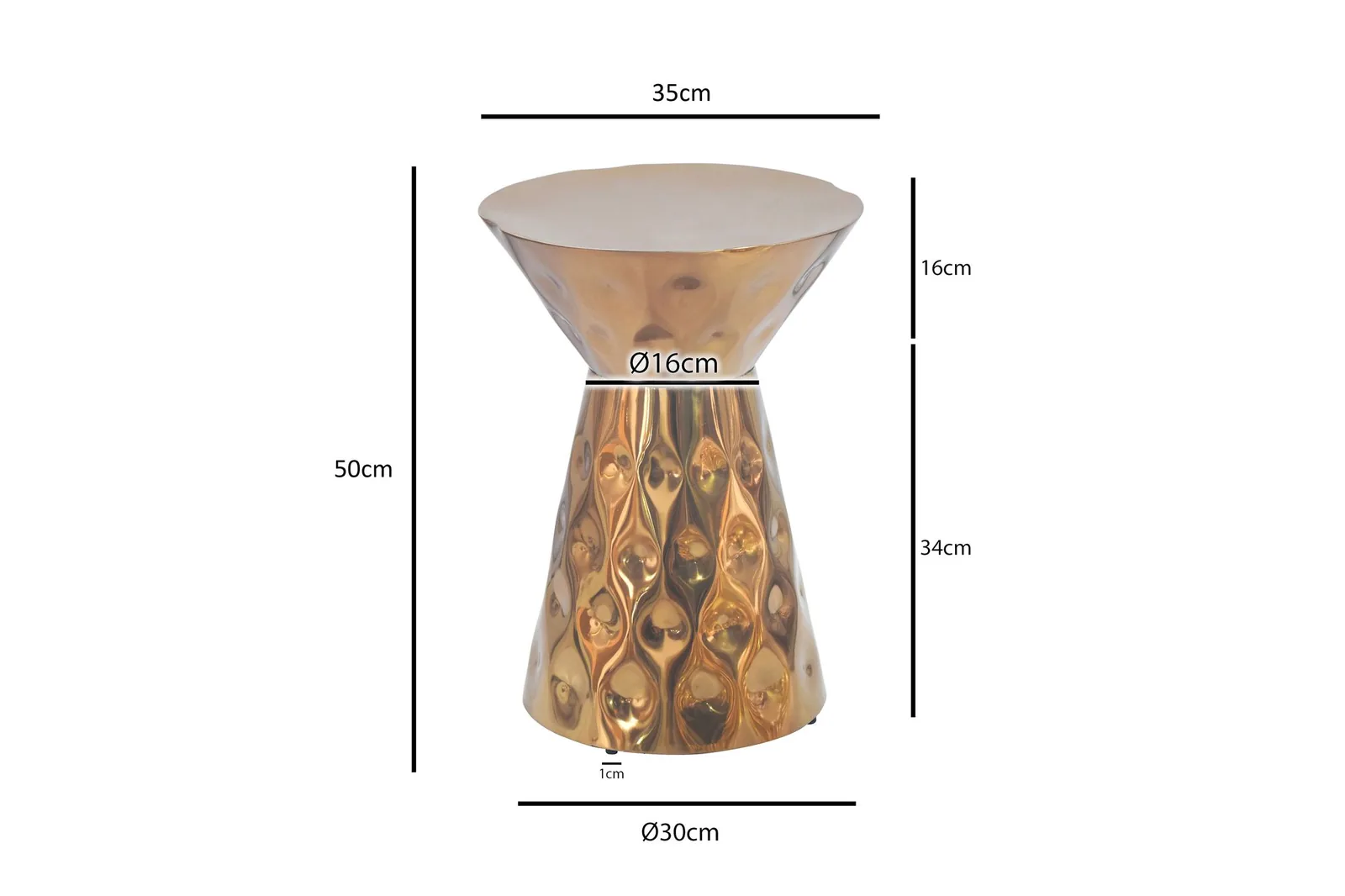 FineBuy Beistelltisch Aluminium 36cm Rund, Silber