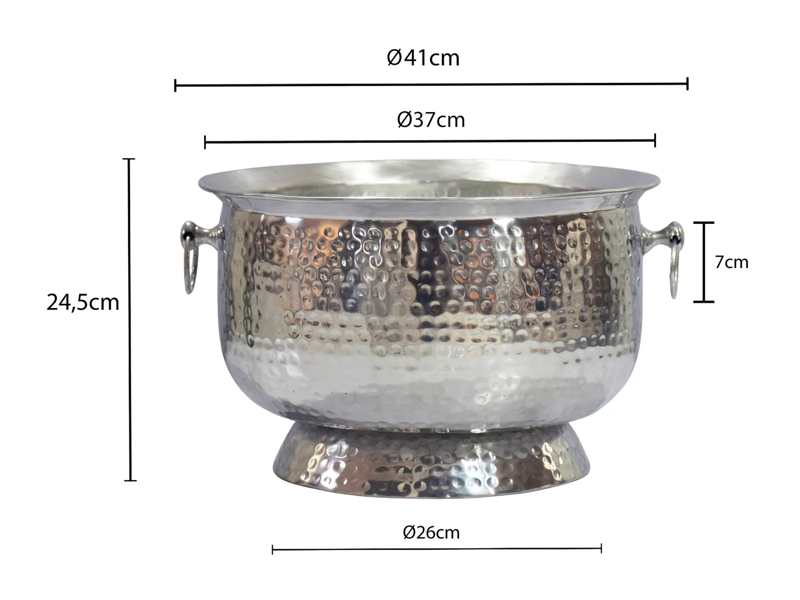 FineBuy Sektkühler, Silber – 37 cm