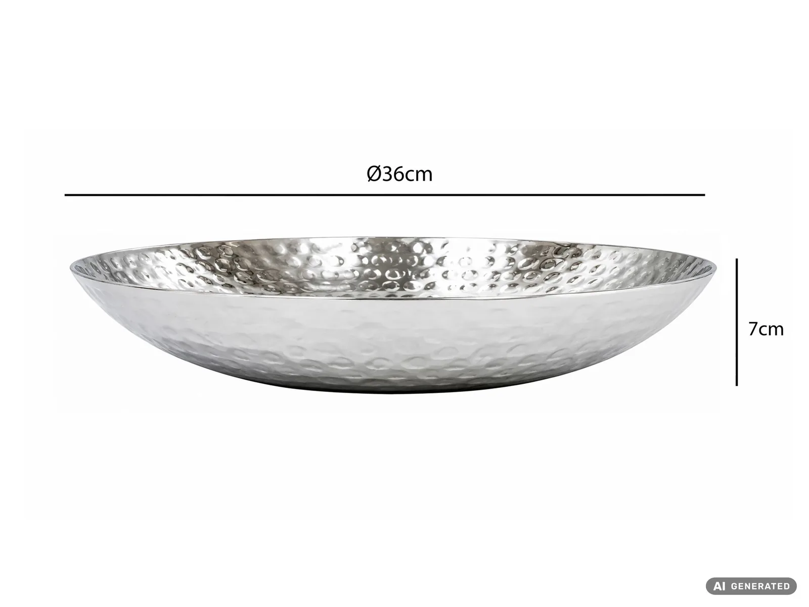 FineBuy Obstschale Rund aus Aluminium, Silber
