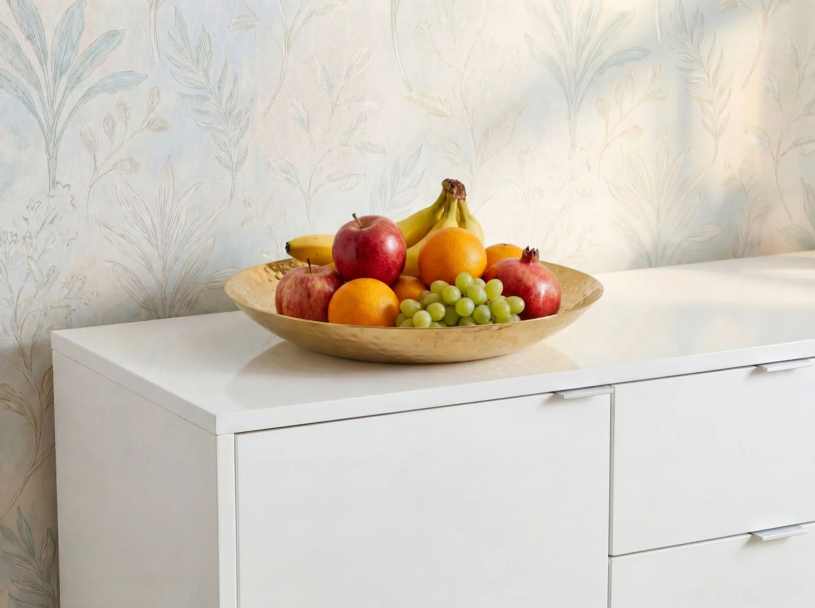 FineBuy Obstschale Rund aus Aluminium, Gold