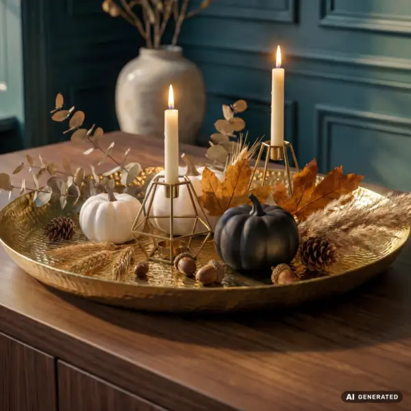 FineBuy Dekoschale Aluminium 40cm Rund, Gold FineBuy Dekoschale Aluminium 40cm Rund, Gold