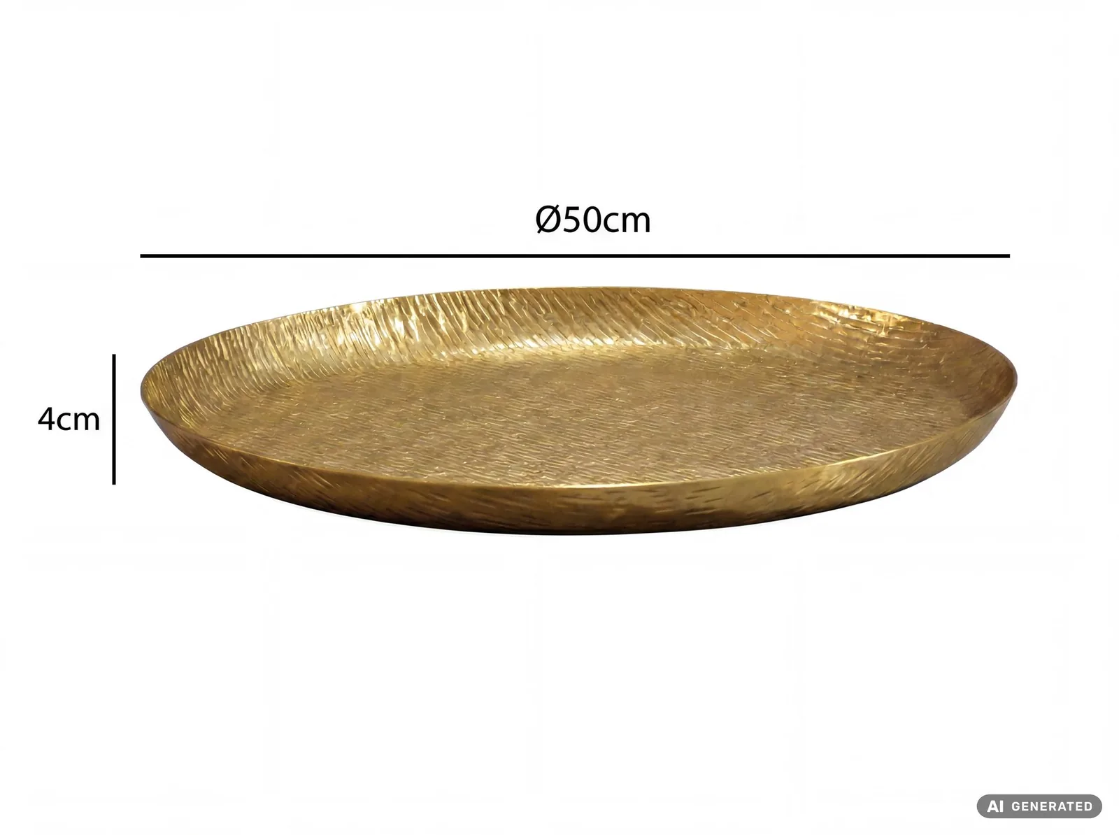FineBuy Dekoschale Gold aus Aluminium, Silber – 50 cm