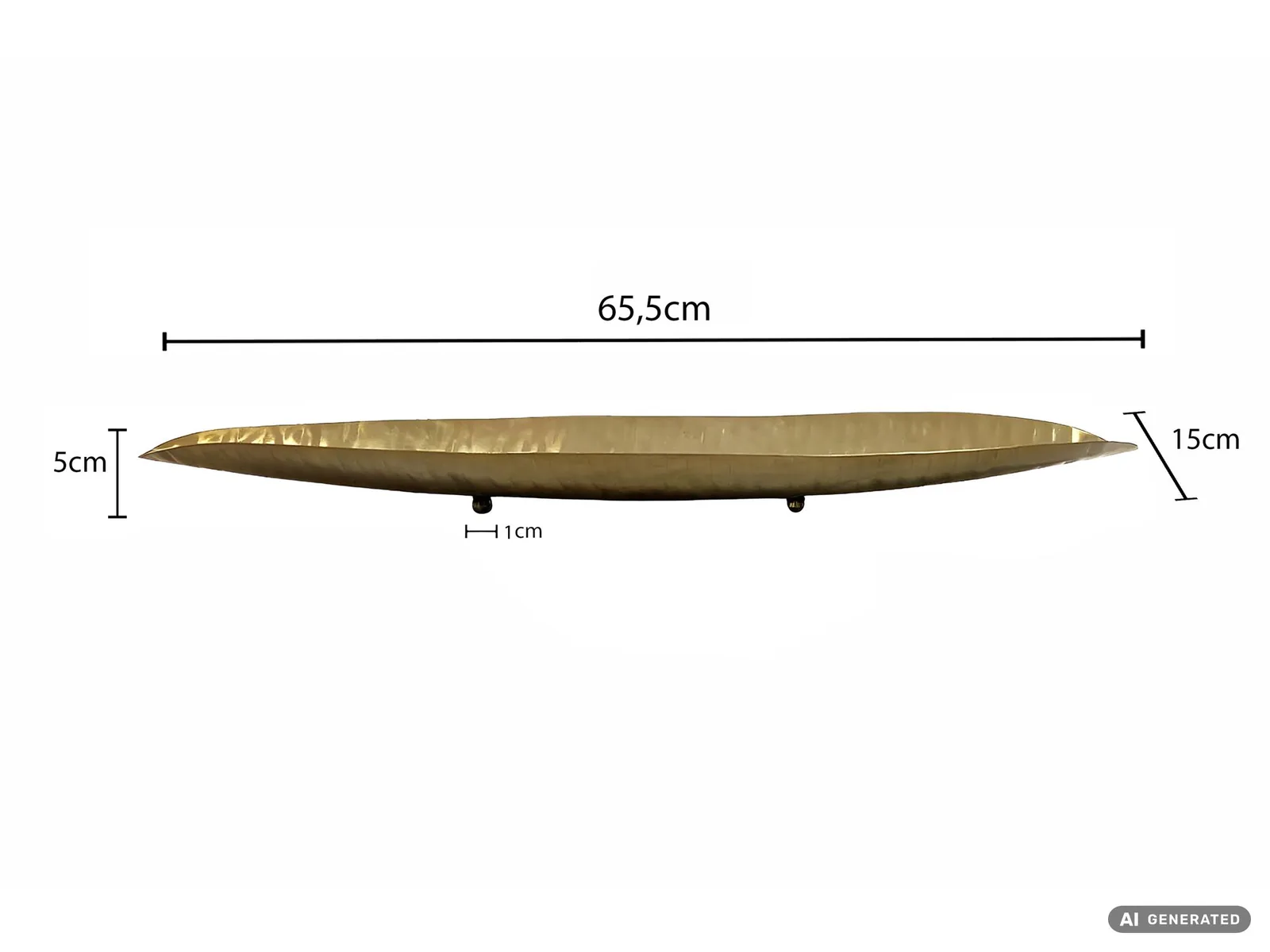 FineBuy Dekoschale Oval Metall Schale, Silber – 65,5 cm