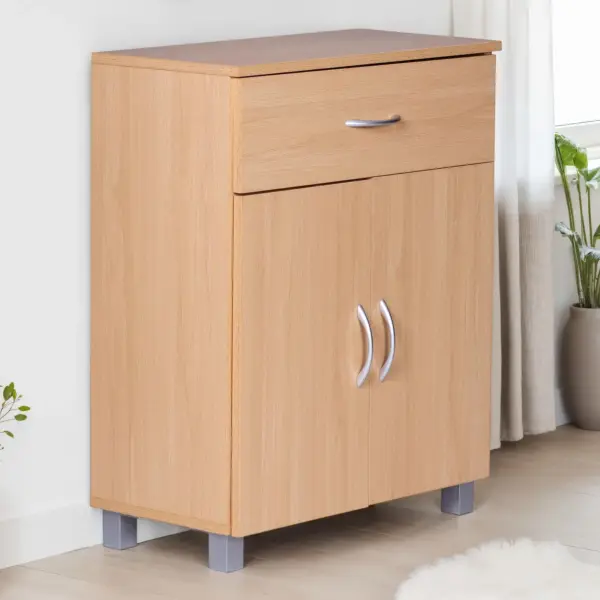 FineBuy Sideboard aus Holz, Braun – 60 × 75 × 30 cm