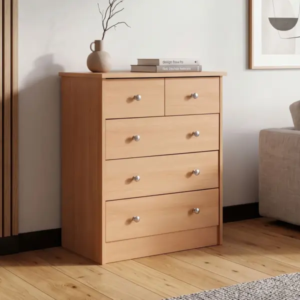 FineBuy Design aus Holz, Braun – 60 × 70 × 35 cm