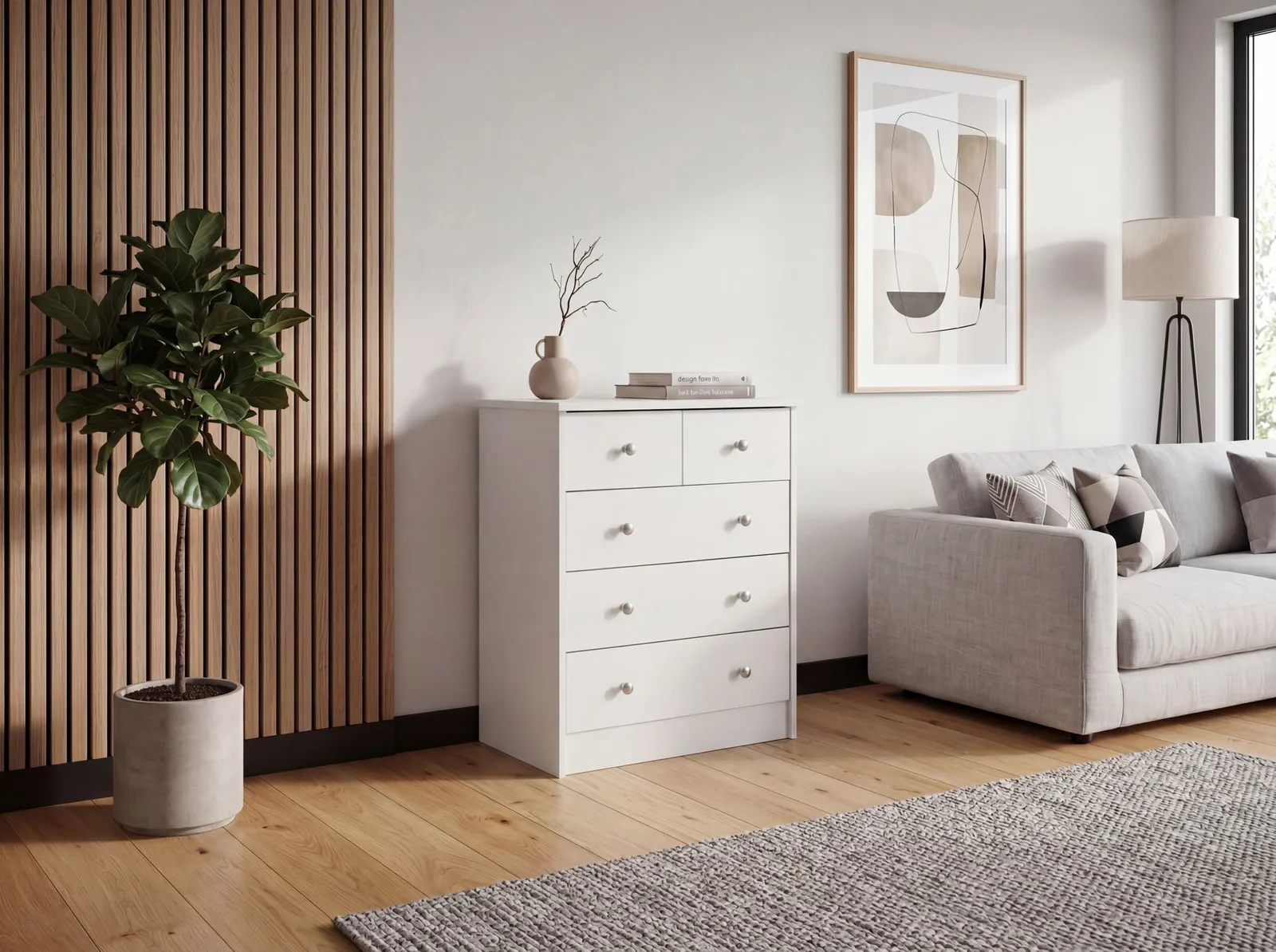 FineBuy Design aus Holz, Braun – 60 × 70 × 35 cm
