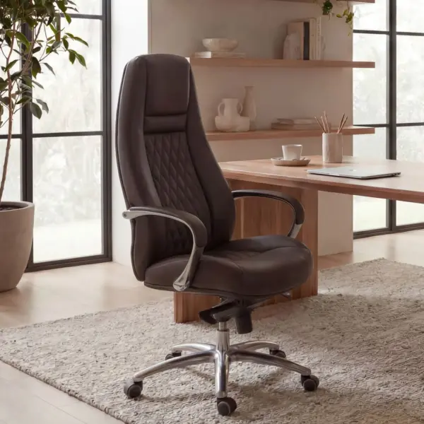 FineBuy AUSTIN Bürostuhl Echtleder Schreibtischstuhl ergonomisch Chefsessel edel Drehstuhl höhenverstellbar, Braun FineBuy AUSTIN Bürostuhl Echtleder Schreibtischstuhl ergonomisch Chefsessel edel Drehstuhl höhenverstellbar, Braun