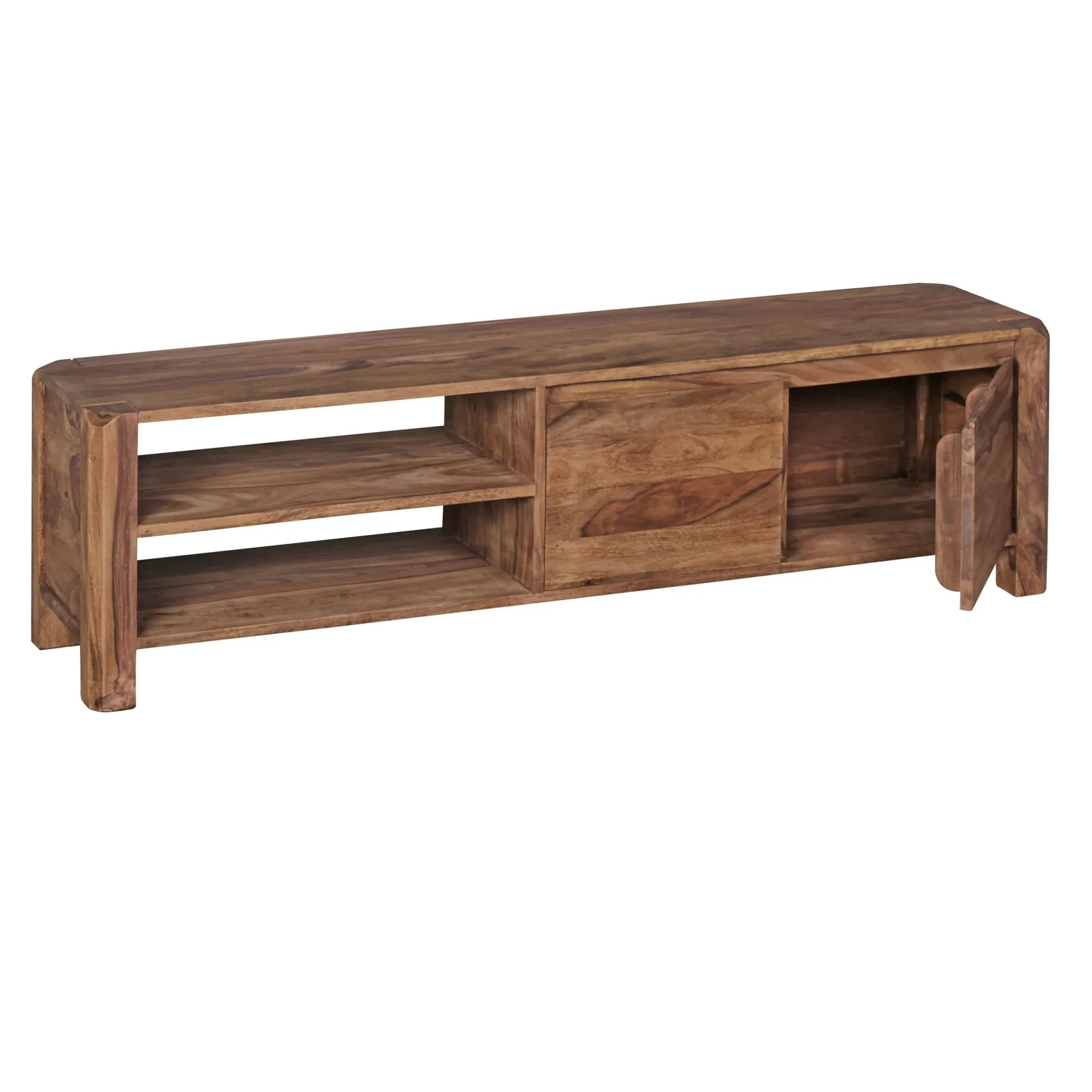 FineBuy Lowboard Massivholz Kommode, Braun