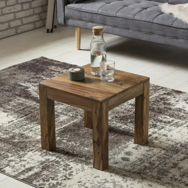 FineBuy Couchtisch Massiv aus Holz, Braun – 45 cm