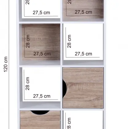 FineBuy Design Bücherregal MASSA Modern aus Holz, Weiß FineBuy Design Bücherregal MASSA Modern aus Holz, Weiß