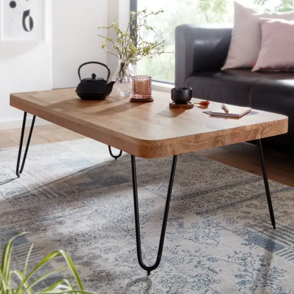 FineBuy Couchtisch, Braun – 115 cm