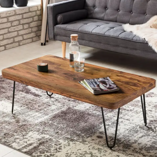 FineBuy Couchtisch, Braun – 115 cm